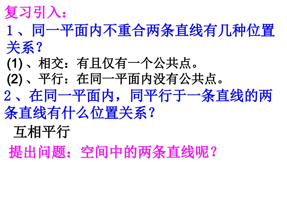 必修2：212空间中直线与直线之间的位置关系（课件）_第3页