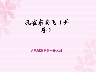 孔雀东南飞课件
