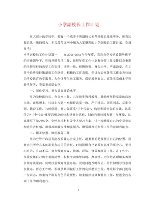 小学副校长工作计划