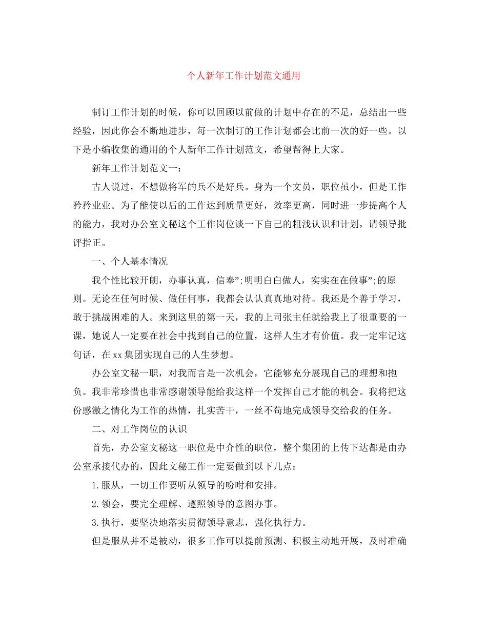 个人新年工作计划范文通用_第1页