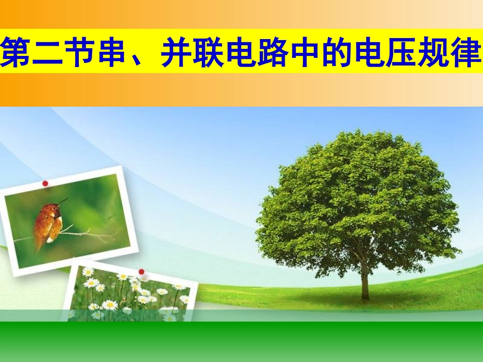 新人教版第十六章第二节串并联电路中的电压规律+flash_第1页