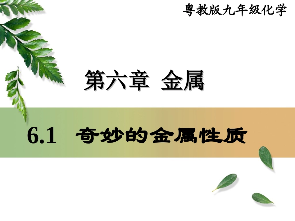 科粤版九年级61奇妙的金属性质_第1页