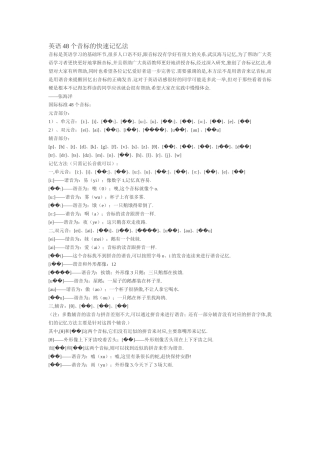 英语48个音标的快速记忆法