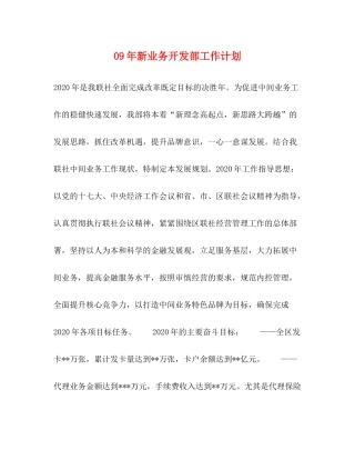 2020年新业务开发部工作计划