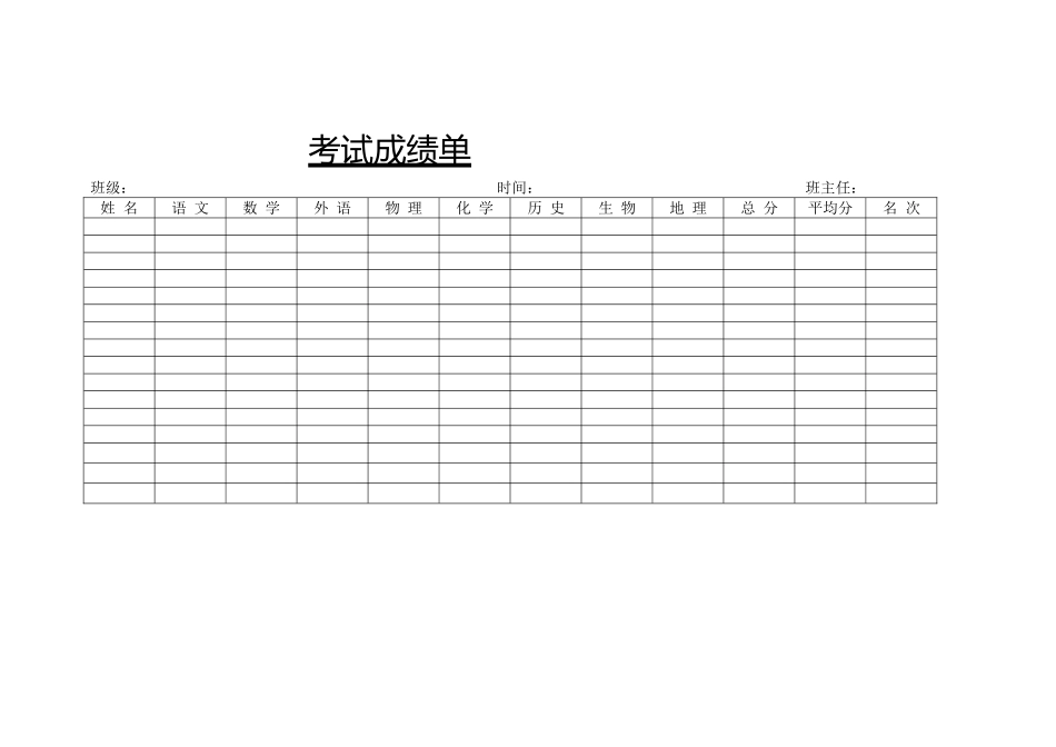考试成绩单 (2)_第1页