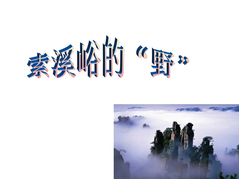 索溪峪的“野”PPT_第1页