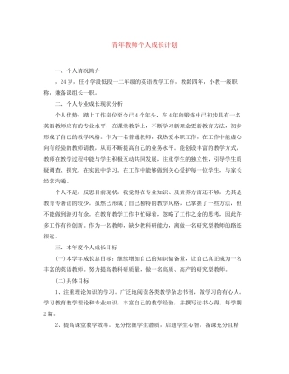 青年教师个人成长计划2