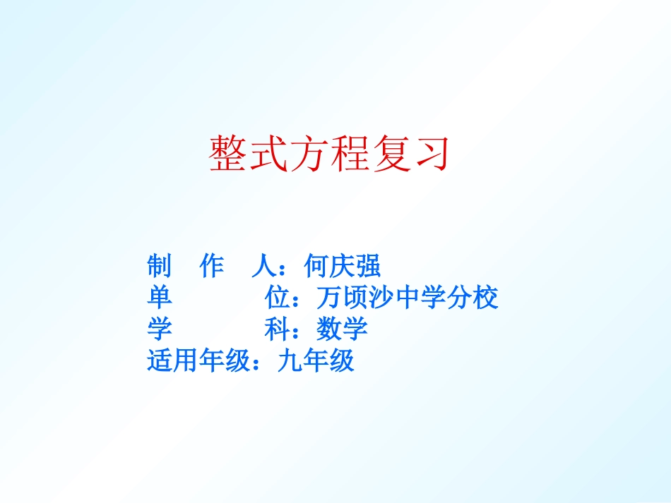 整式方程复习_第1页