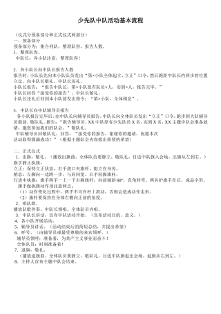 少先队中队活动基本流程
