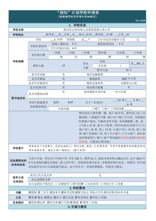 “润知”计划学校申请表