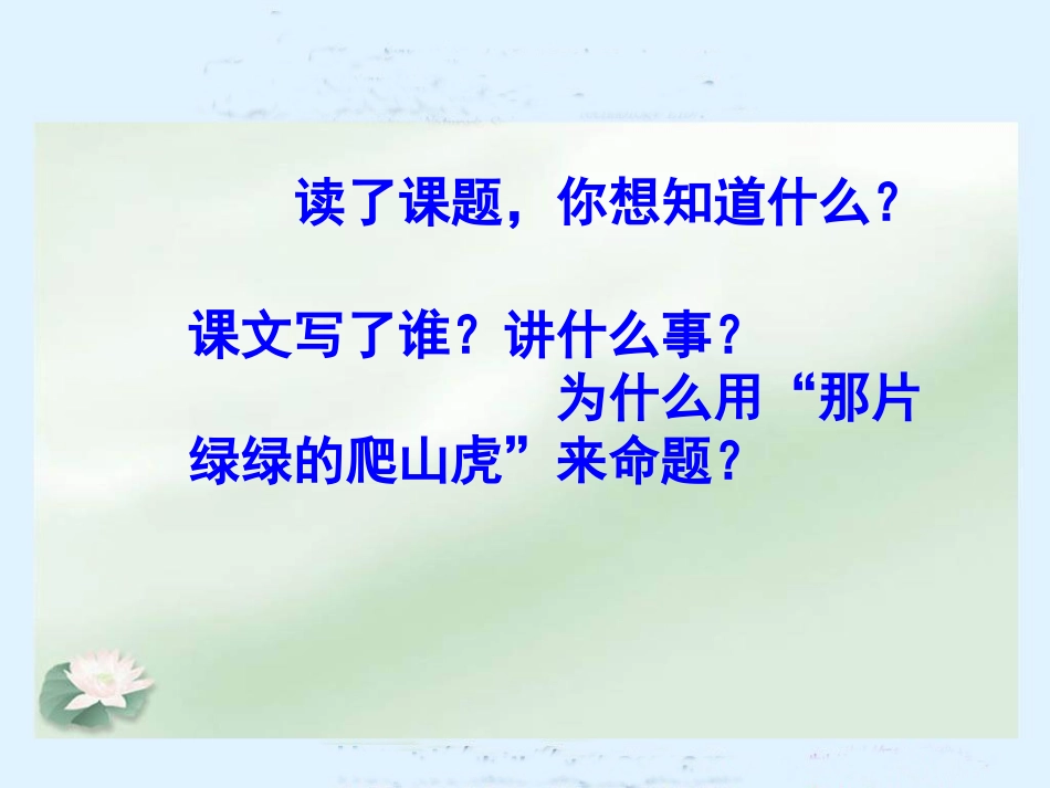 人教新课标版小学四上《那片绿绿的爬山虎》课件_第3页