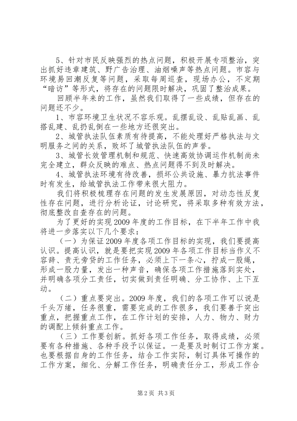 城管行政执法评议工作述职报告_第2页