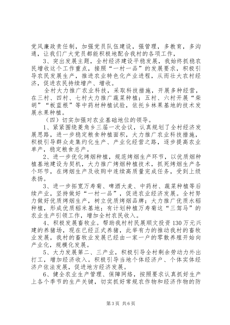 村委主任年终述职总结汇报_第3页