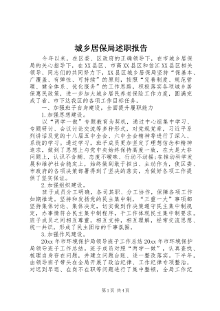城乡居保局述职报告