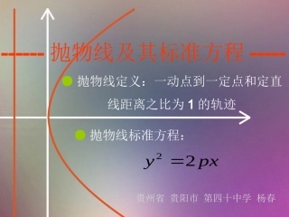 抛物线标准方程课件