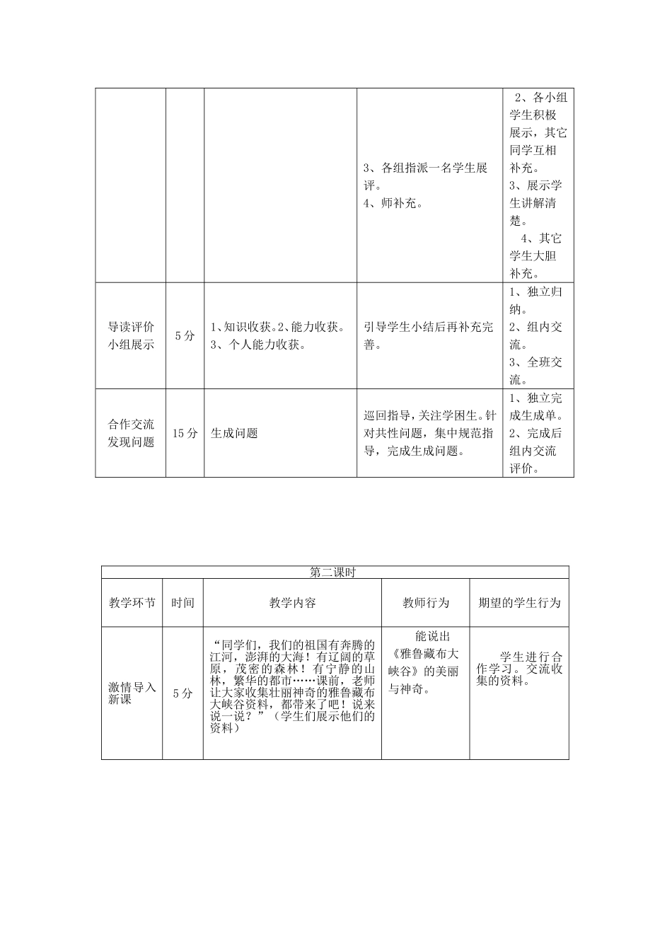 《雅鲁藏布大峡谷》有效教学导学案样式_第3页