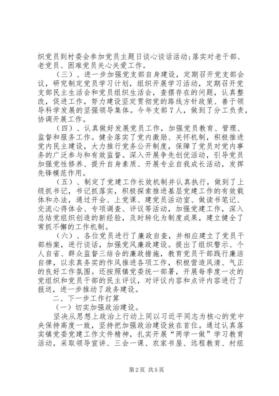 村党支部书记20XX年抓党建工作述职报告_第2页