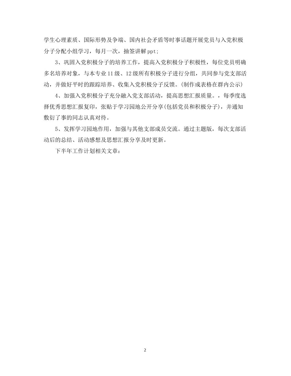 乡村党委书记下半年工作计划优秀范文_第2页