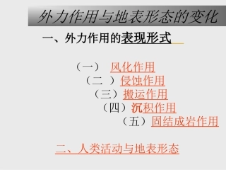 外力作用与地表形态的变化