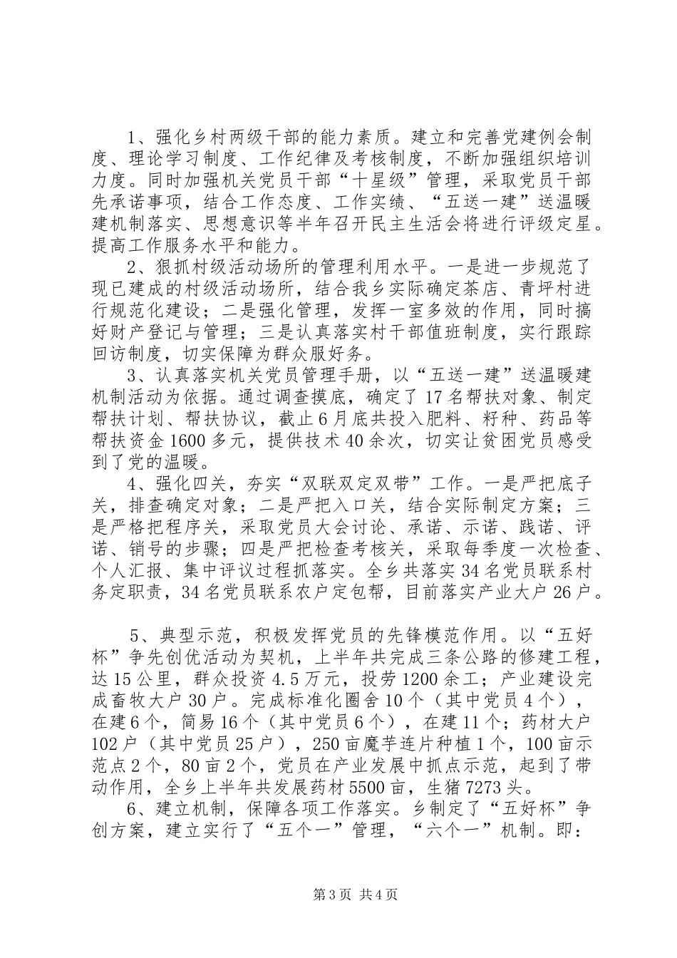 半年党建工作述职报告五_第3页