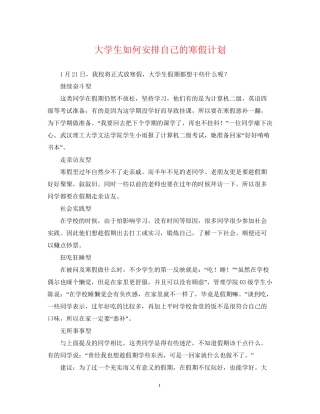 大学生如何安排自己的寒假计划