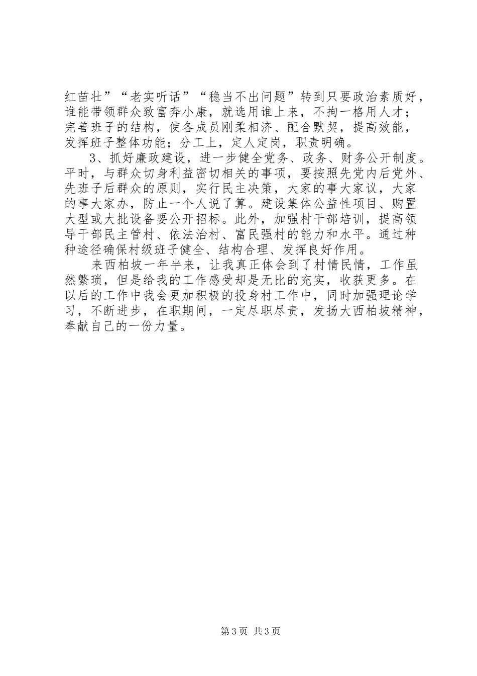 村官的述职报告范文_第3页