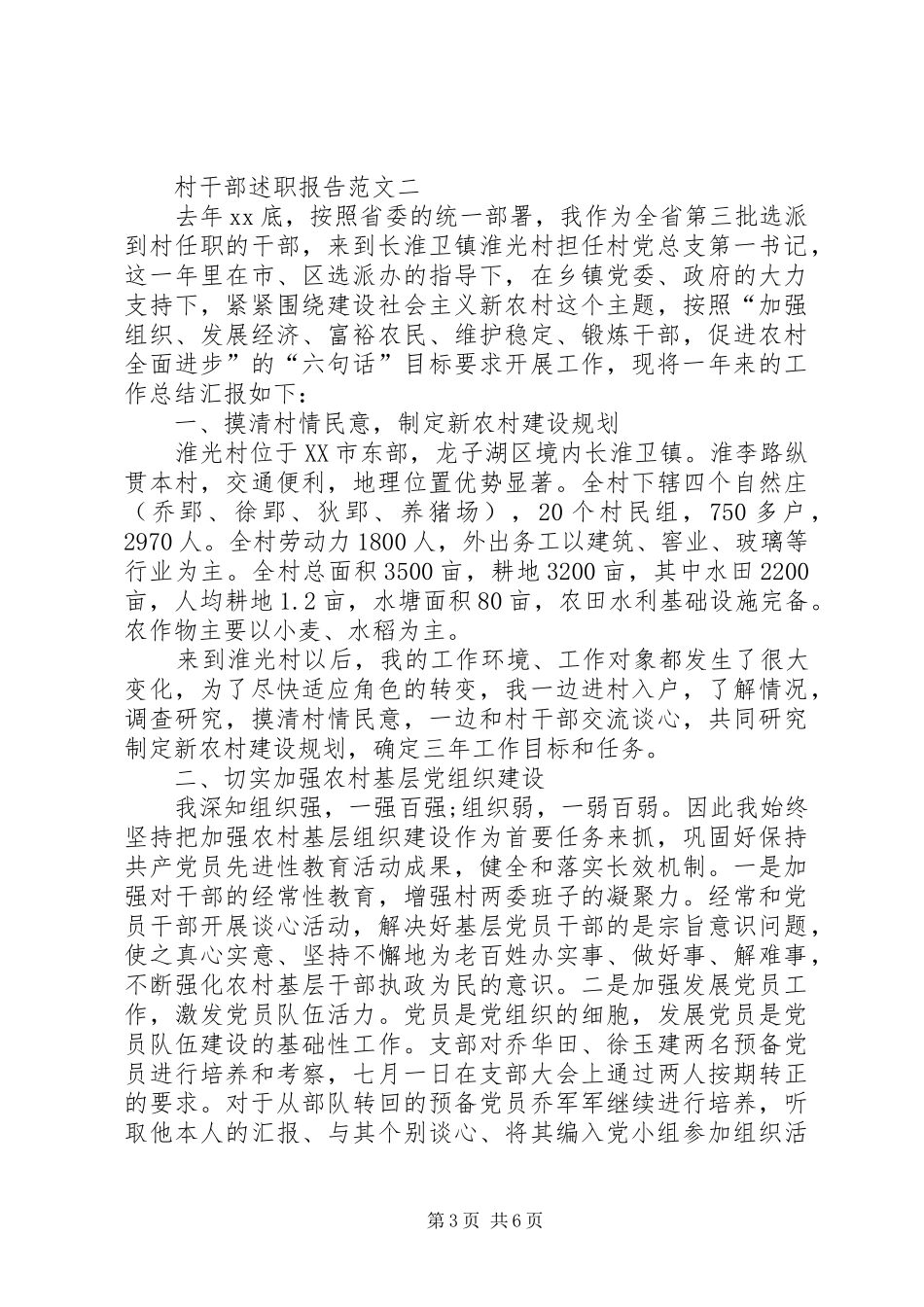 村干部述职报告两篇_第3页