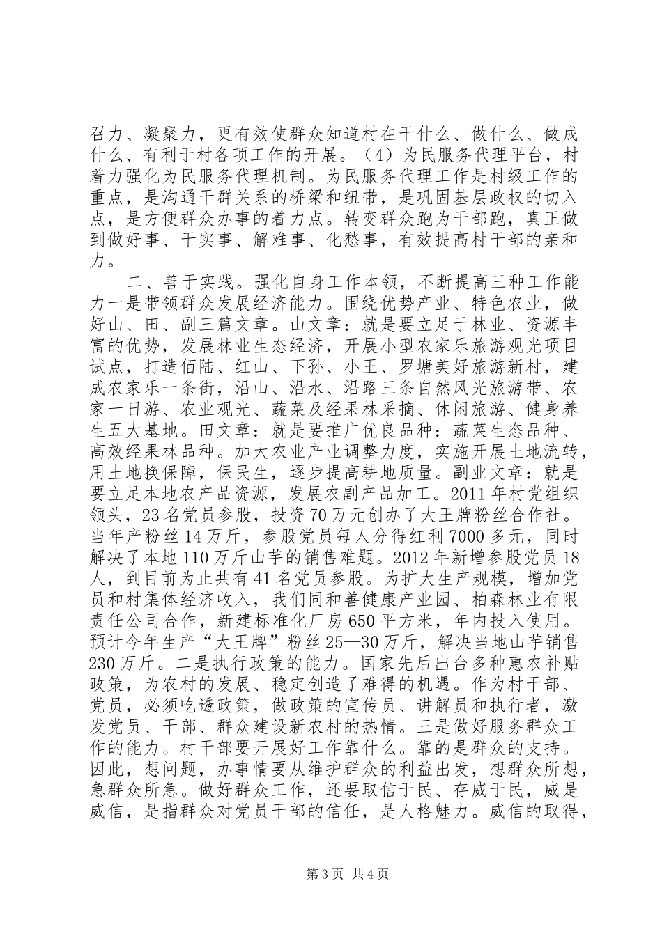 村“两委”干部年终述职报告_第3页