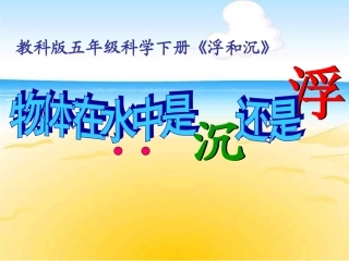 《物体在水中是沉还是浮》课件