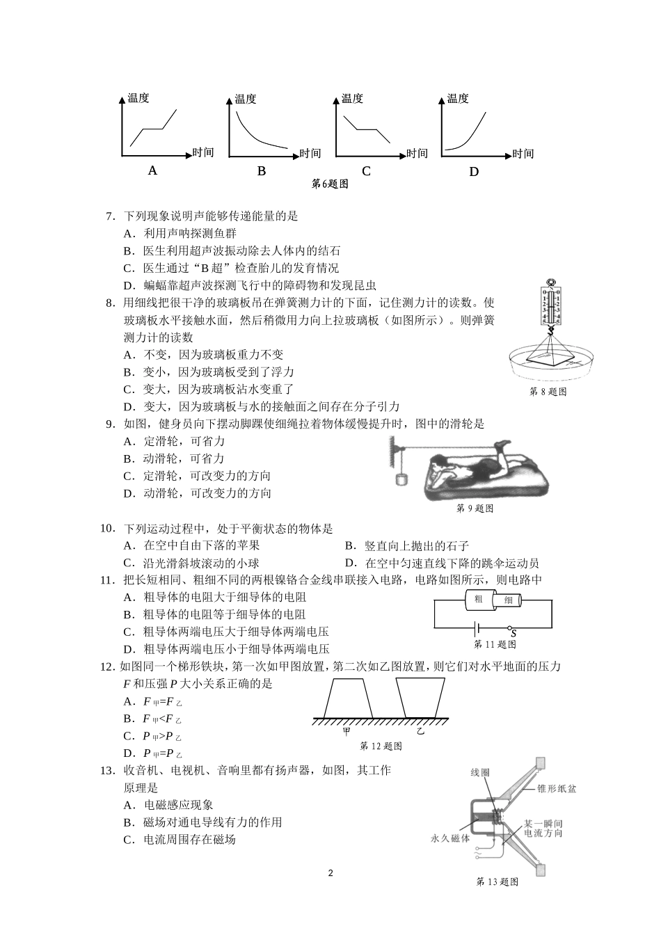 2013年株洲中考物理试题及答案(word版)_第2页