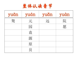 整体认读yuan