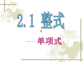 人教版数学七上21《整式》课件