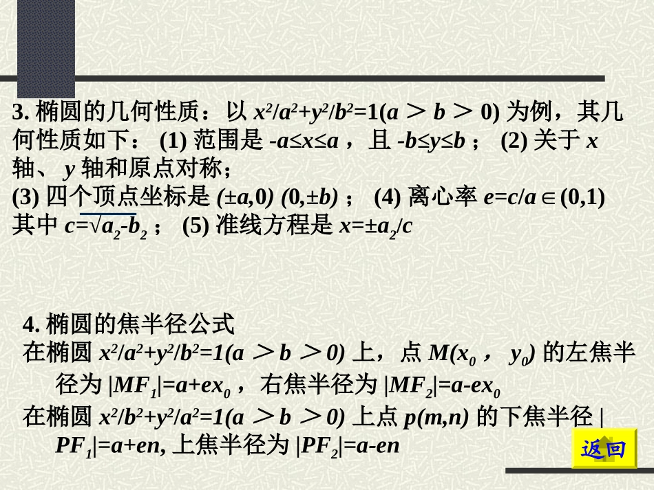 北师大附中高考一轮复习81椭圆课件_第3页