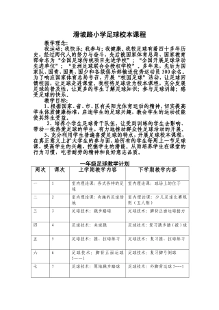 滑坡路小学足球校本课程各年级计划