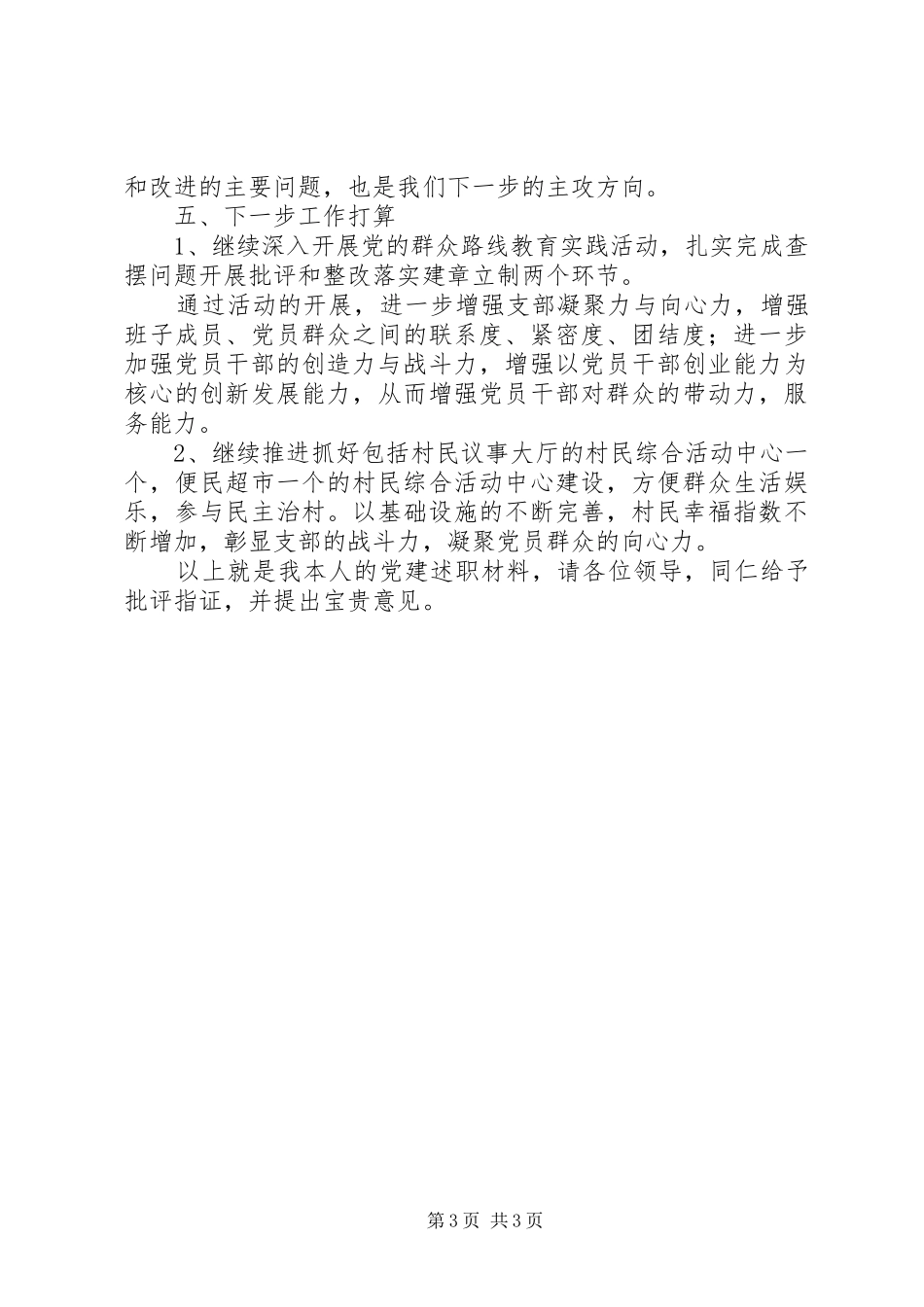村党支部书记年度党建工作述职报告_第3页
