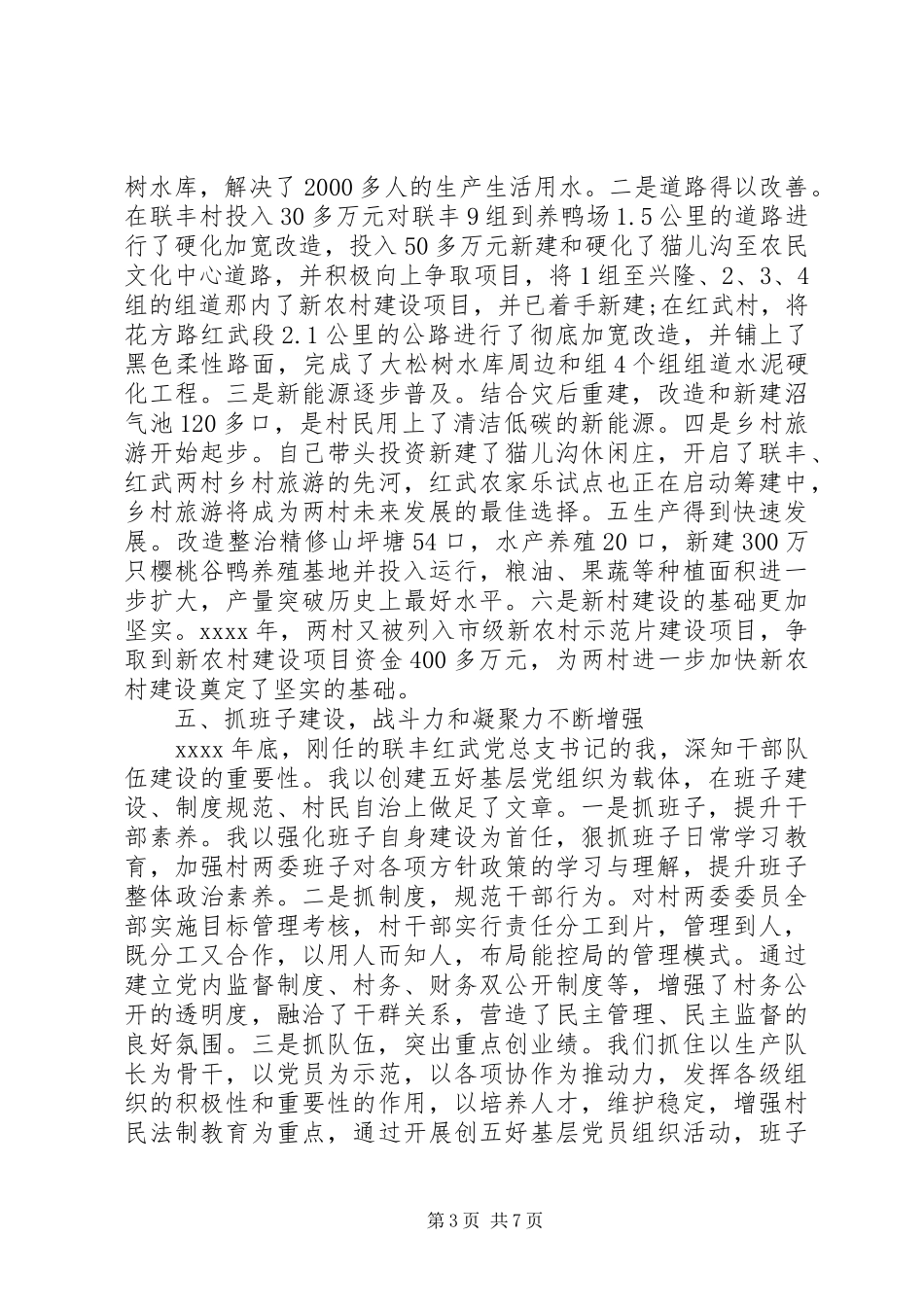 村党支部书记年度述职报告(1)00字_第3页