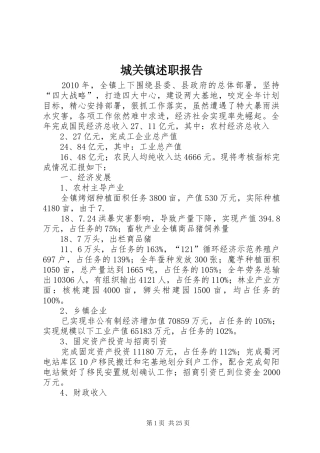 城关镇述职报告