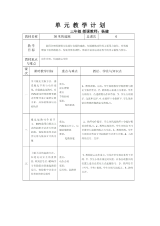 单元教学计划杨健