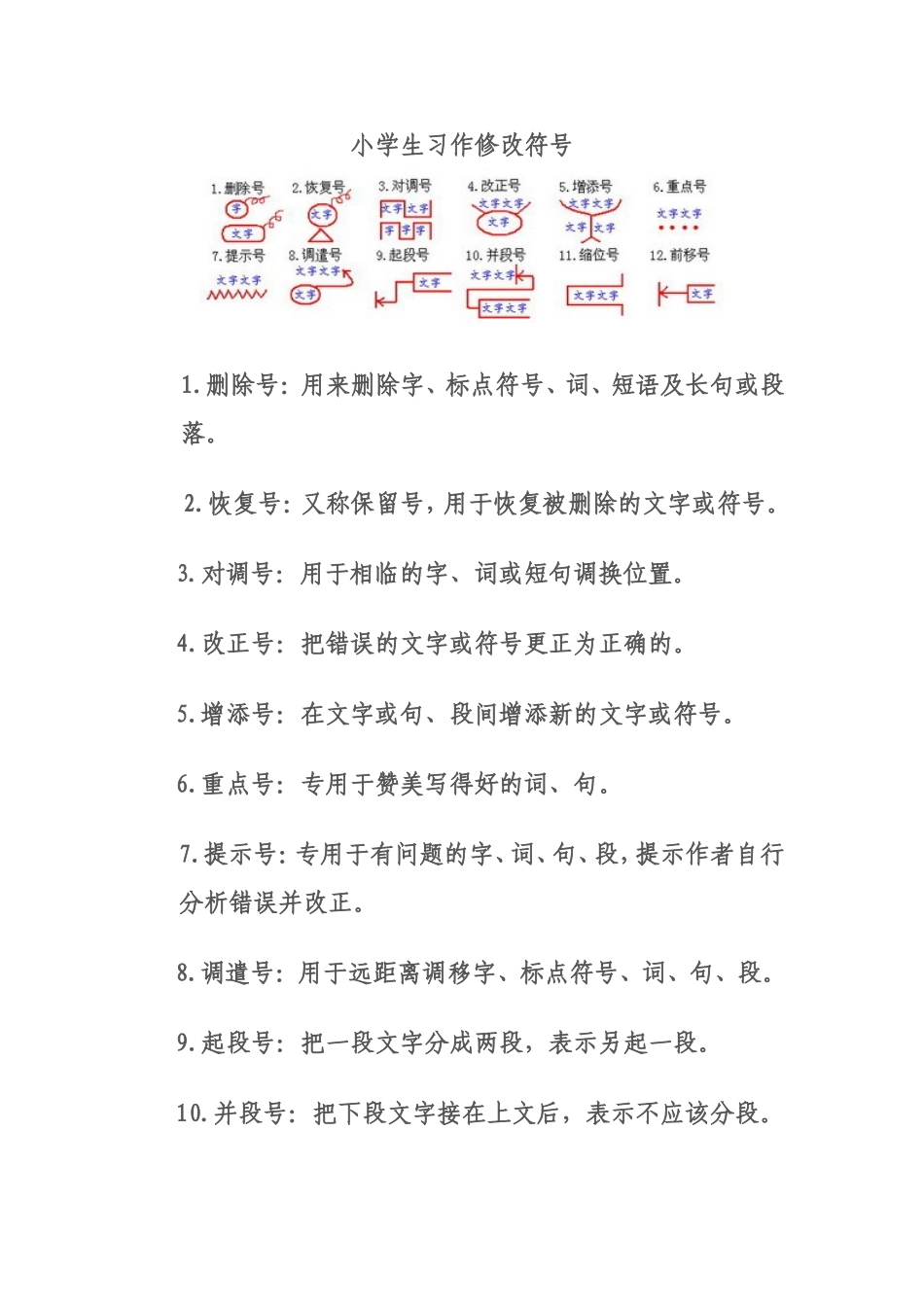 小学生习作修改符号_第1页