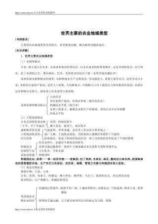 世界主要的农业地域类型