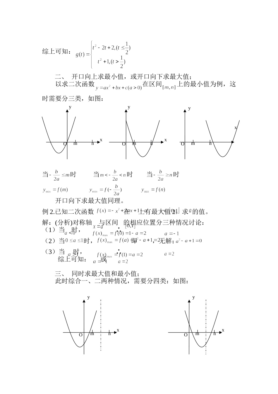 二次函数在闭区间上的最值问题如何分类（李晓红）_第2页