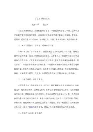 信息技术培训总结胡红梅