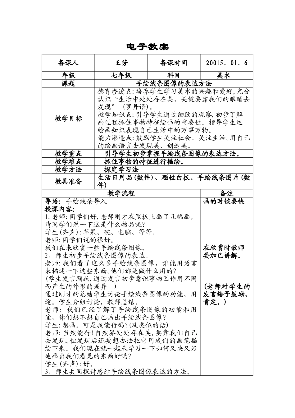 手绘线条图像的表达方法_第1页