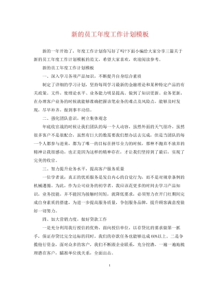 新的员工年度工作计划模板