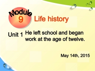 外研版Module9LifehistoryUnit1Heleftschoolandbeganworkattheageoftwelve