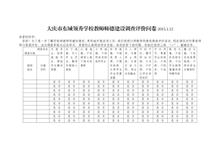 教师师德建设调查评价问卷