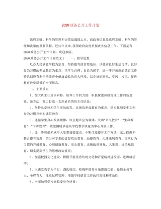 政务公开工作计划