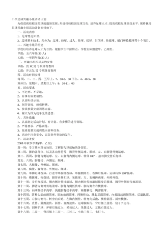 小学足球兴趣小组活动计划