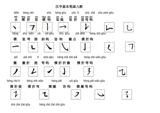 汉字基本笔画儿歌
