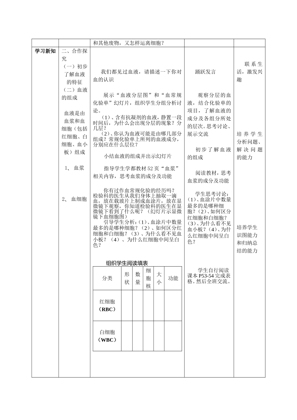 流动的组织血液教学设计_第2页